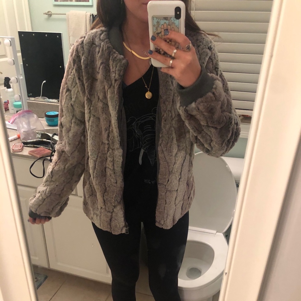 Evereve Gray Bomber Jacket